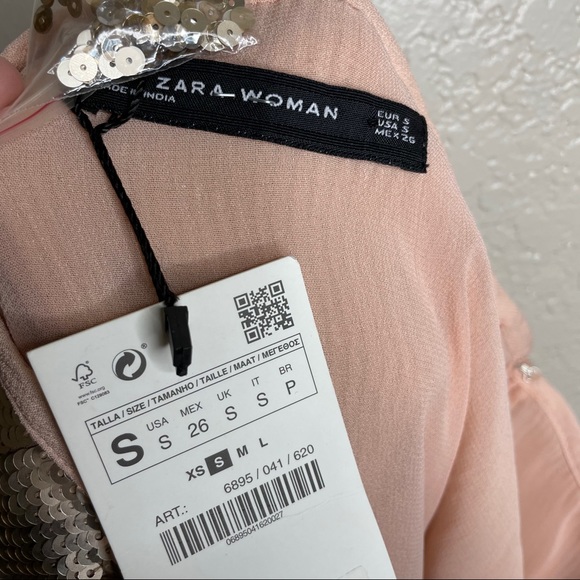 Zara Contrasting Sequin Mini Skirt Limited Edition - Picture 3 of 14